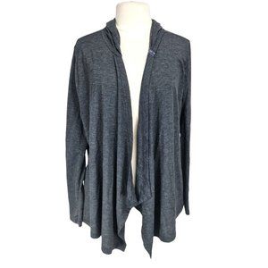 VICTORIA'S SECRET Women Size L Gray Open Front Cardigan Knit Jacket  109P